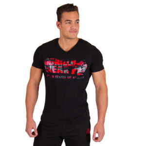 Sacramento V- Neck T-Shirt Black/Red