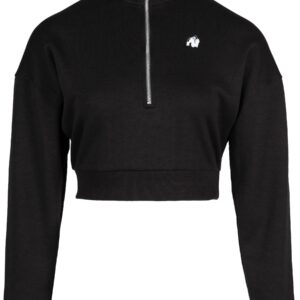 Ocala Cropped Half-Zip Sweatshirt - Black