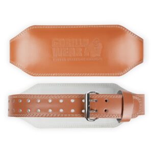 Gorilla Wear 6 Inch Padded Leather Lifting Belt - Brown