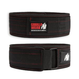 Gorilla Wear 4 Inch Nylon Belt -Black/Red