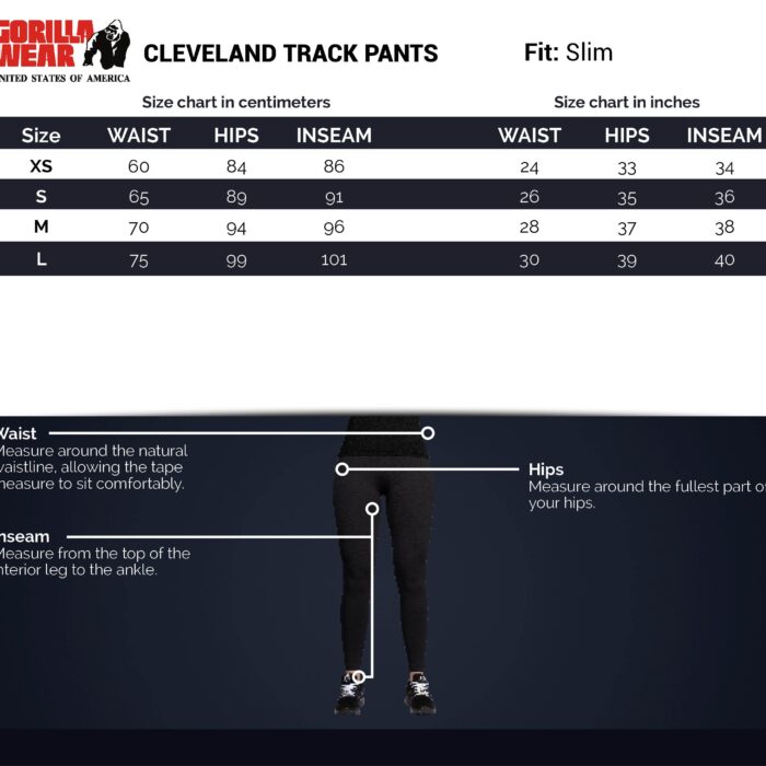 Women-size-chart-cleveland-track-pants Women-size-chart-cleveland-track-pants