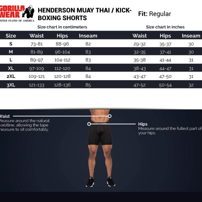 size-chart-henderson-muay-thai-kickboxing-shorts